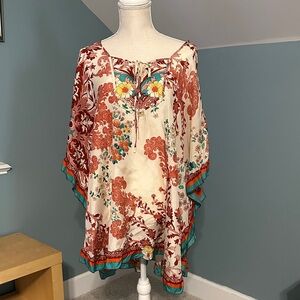 Johnny Was Boho Floral Print Tunic Top